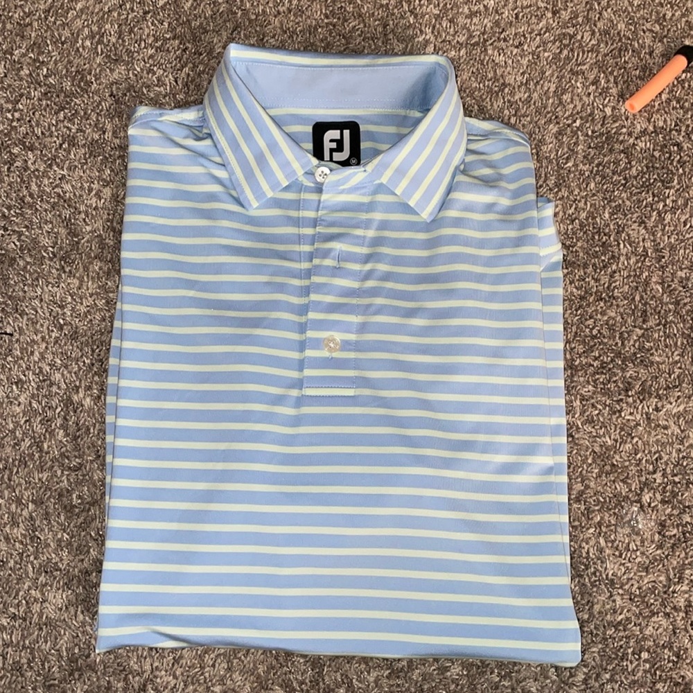 LaGrange C.C. FootJoy Lisle 2 Color Stripe Self Collar Golf Polo Men's Medium